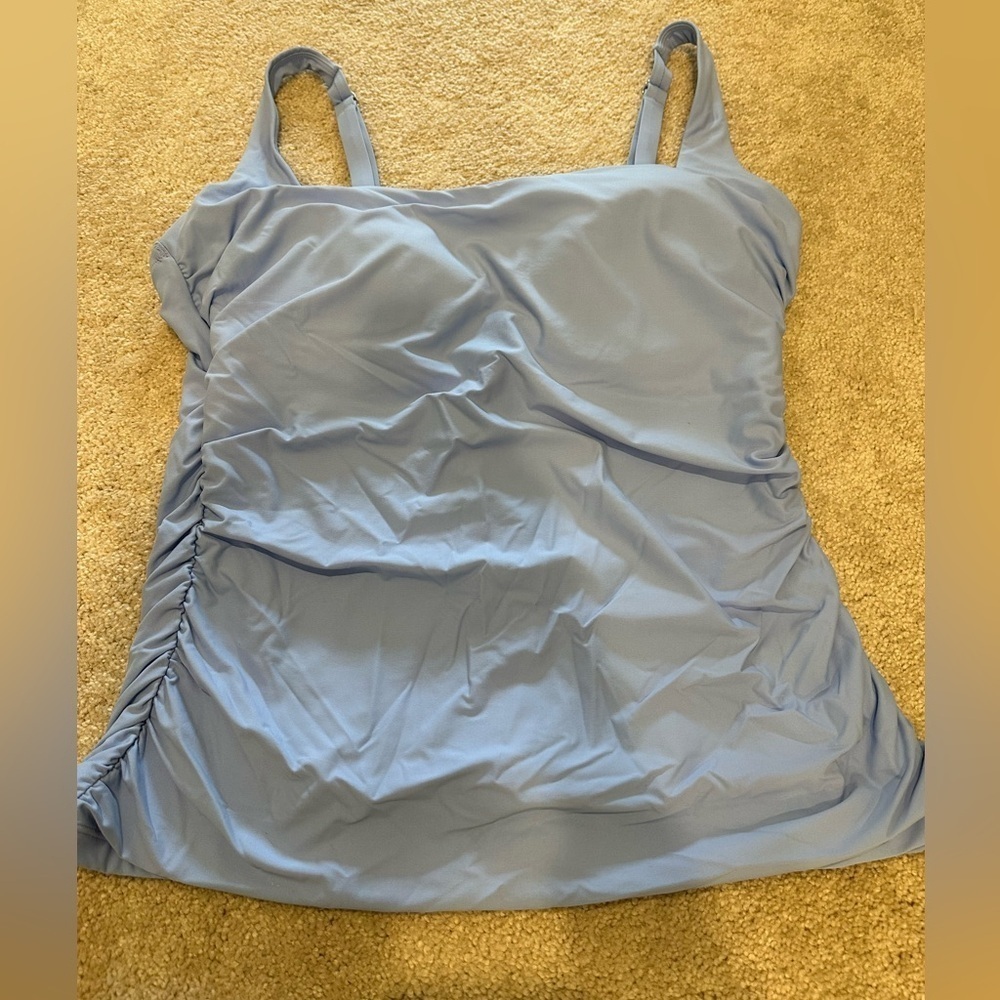 NWT Athleta Square Neck V Bra Cup Tankini light blue 40D/DD NWT